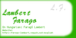 lambert farago business card