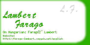 lambert farago business card